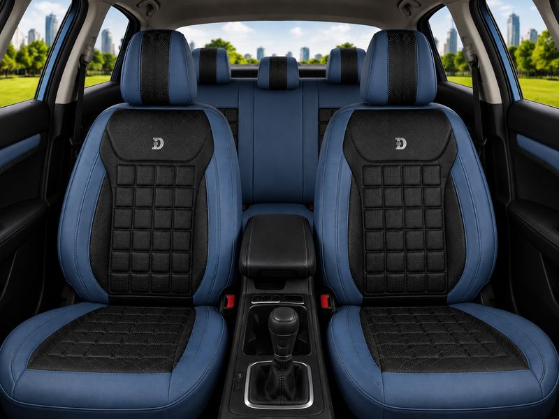 Huse Scaune pentru Masini Auto Universal Nergu Gri Lux PU Piele Set Complet