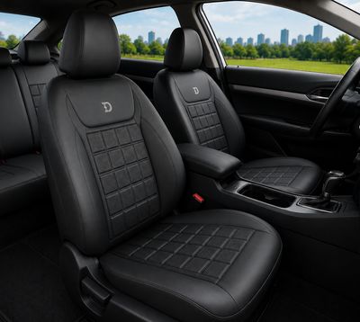 Huse Scaune pentru Masini Auto Universal Negru Lux PU Piele Set Complet