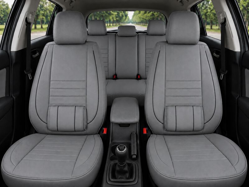 Huse Scaune Auto Universal Tapiţerie Masini Gri Lux PU Piele Set Complet Huse Scaune Auto Universal Tapiţerie Masini Gri Lux PU Piele Set Complet