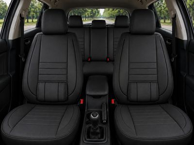 Huse Scaune Auto Universal Tapiţerie Masini Negru Lux PU Piele Set Complet