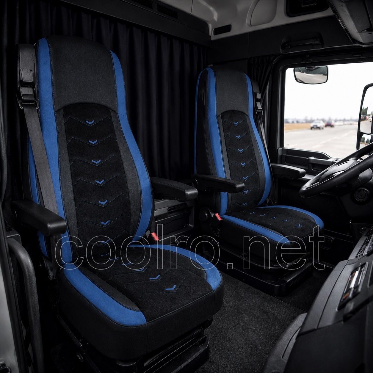 LUX Huse Scaune pentru DAF XF 106 2015-2021  Negru Bej Camion PU Piele Alcantara