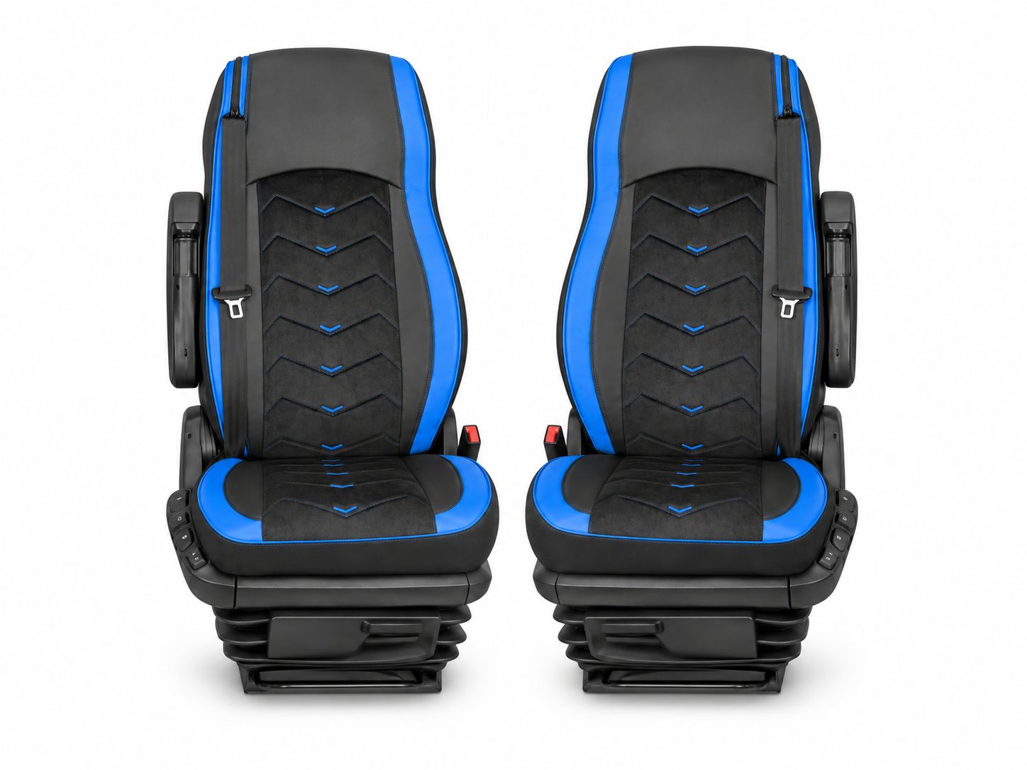 LUX Huse Scaune pentru DAF XG 2021+  Negru Albastru Camion PU Piele Alcantara