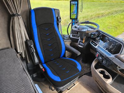 LUX Huse Scaune pentru DAF XG 2021+  Negru Albastru Camion PU Piele Alcantara