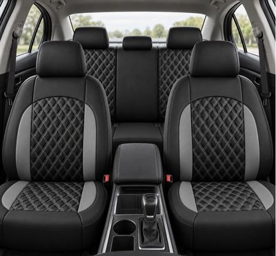 Huse Scaune pentru Masini Auto Universal Nergu Gri Lux PU Piele Set Complet