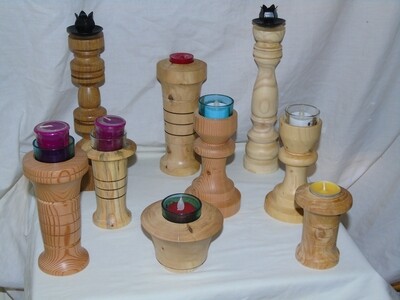 Wood Turned Candle Holders
