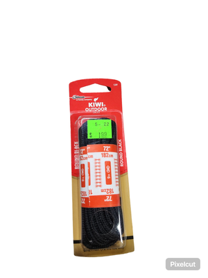 Kiwi 72&quot; Round Black Shoe Laces