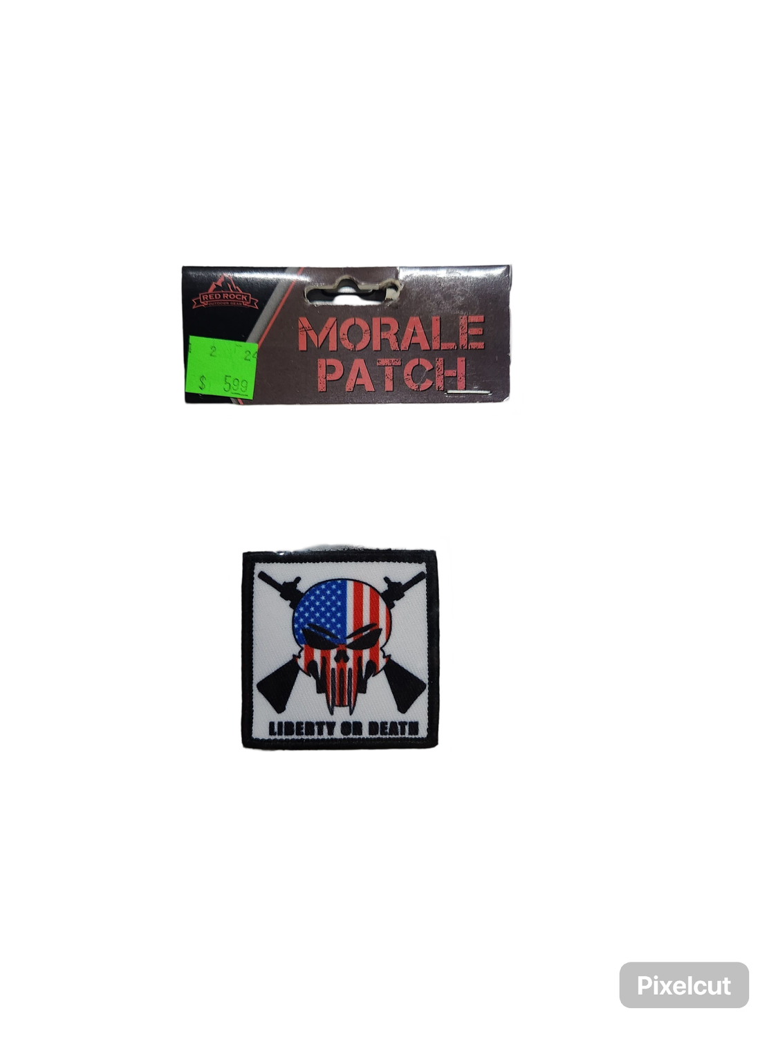 liberty or death skull patch velcro
