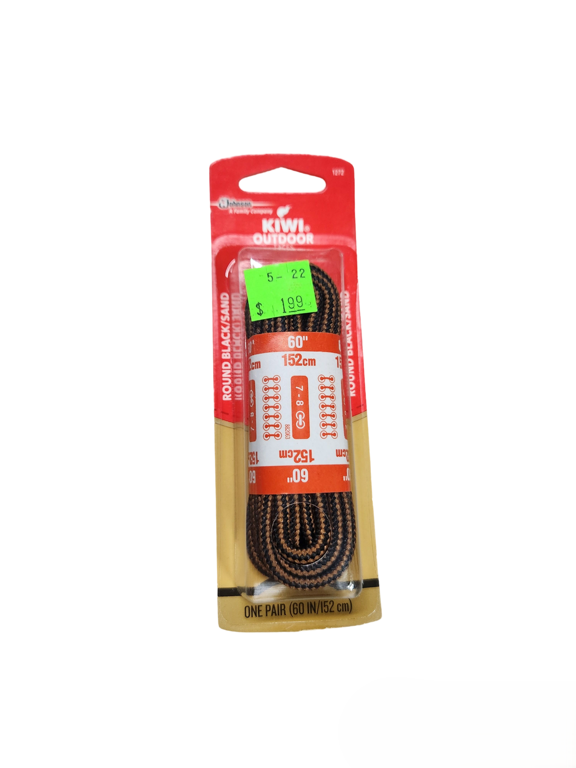  Kiwi 60&quot; Round Black/Sand Shoe Laces