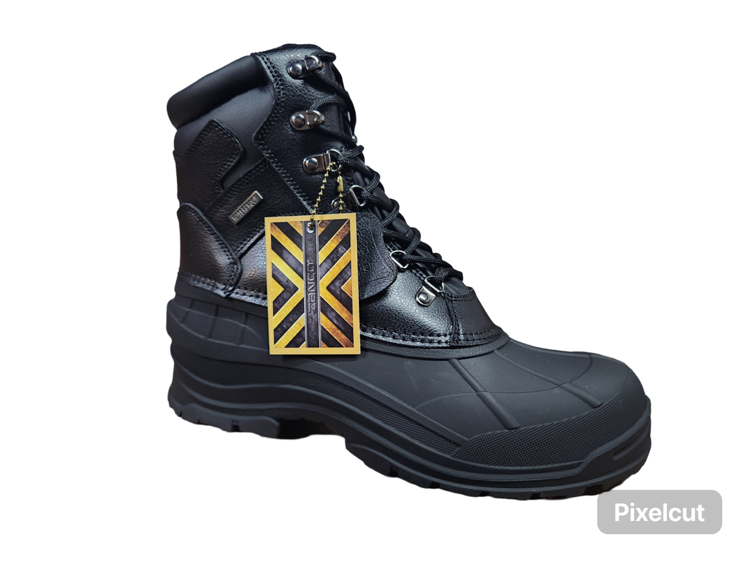 Zanco Men&#39;s 8&quot; Black Leather Snow Boots