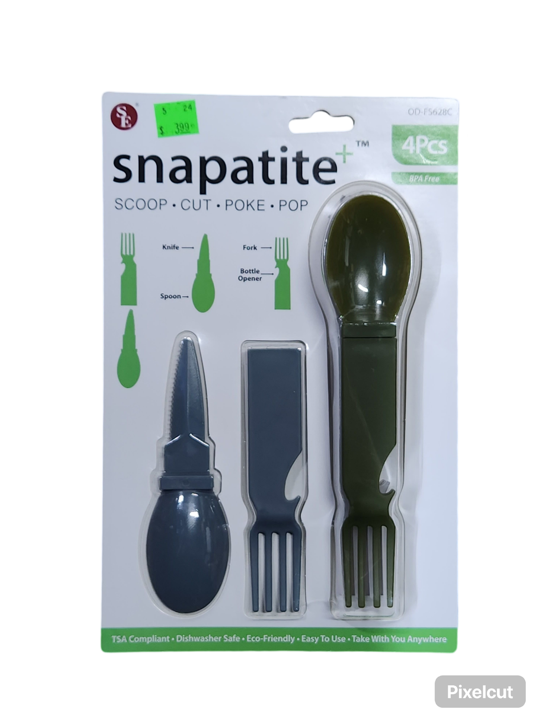 4PC 4-IN-1 Plastic Cutlery Set