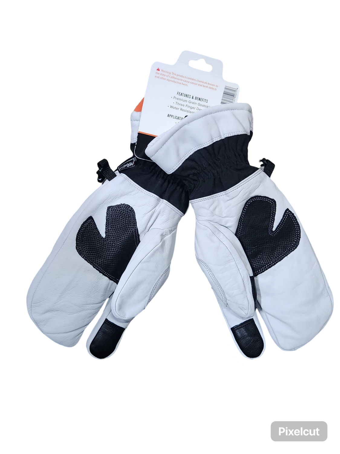 Water Resistant Premium White Goatskin Mitten