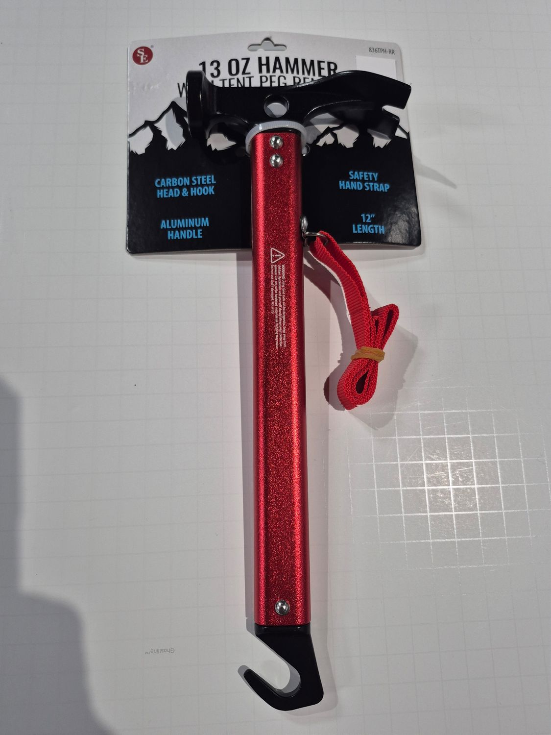 13 OZ HAMMER WITH TENT PEG REMOVER