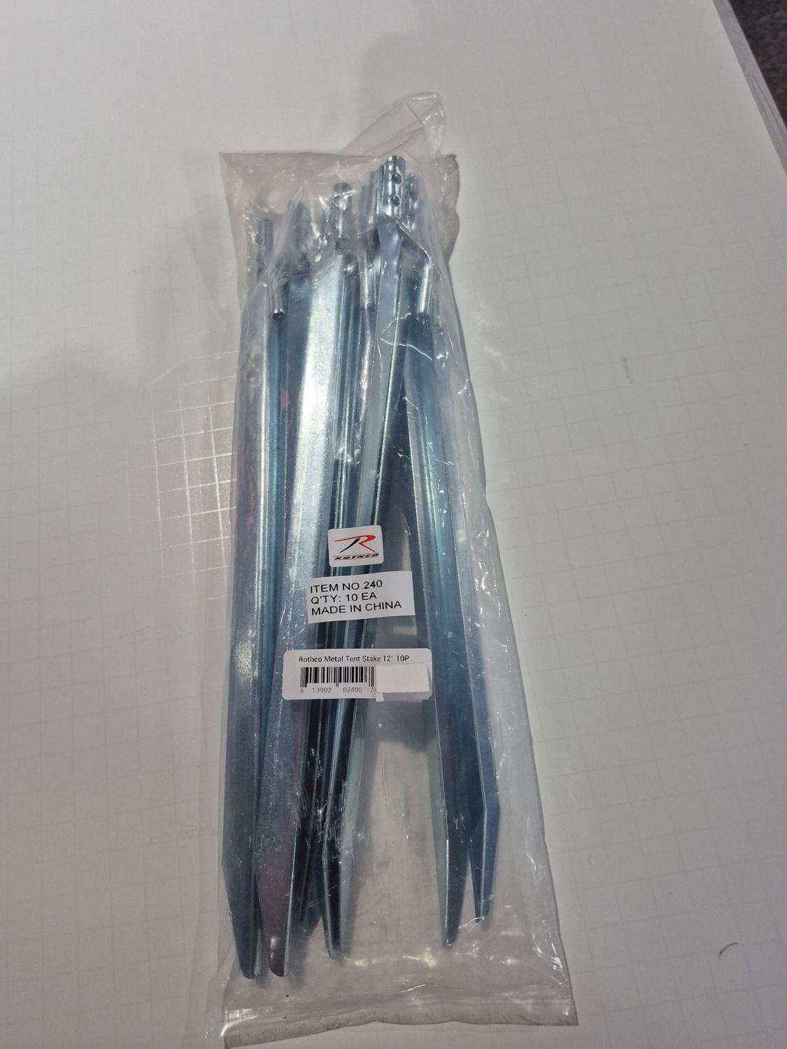 Rothco Metal Tent Stake 12&quot; 10Pk