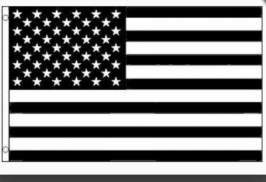 3x5 POLY USA FLAG BLK/WHT