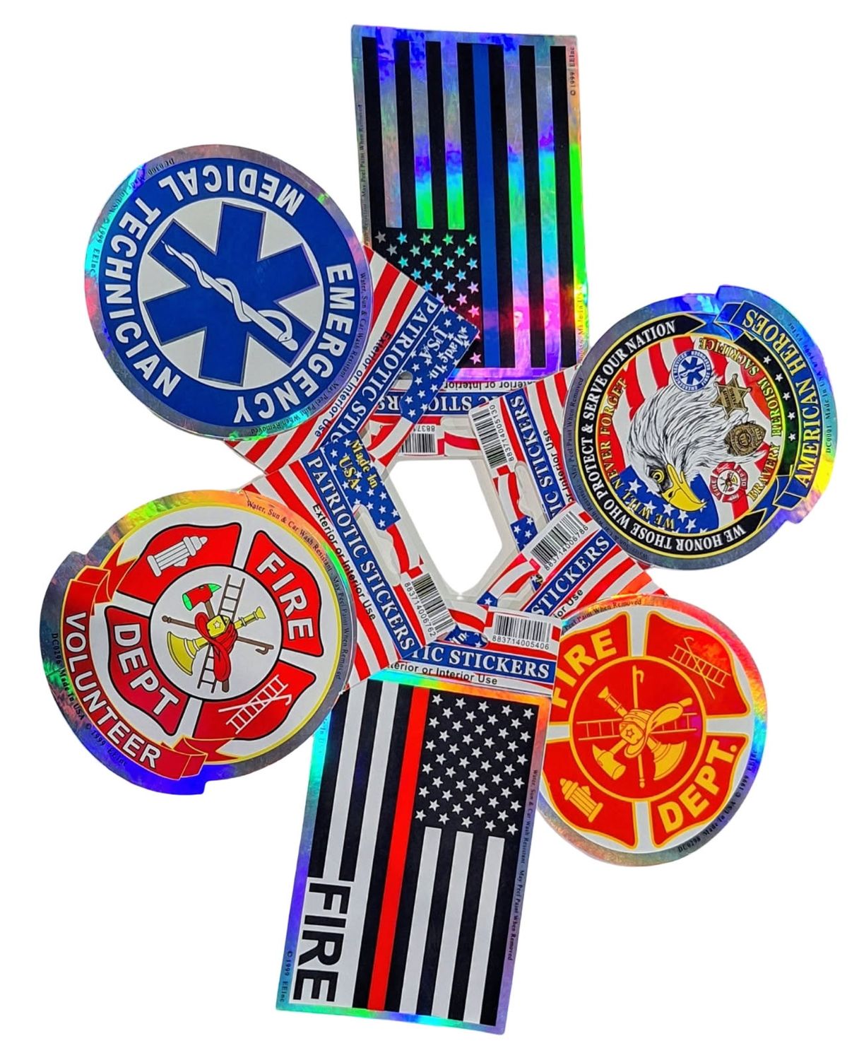EMERGENCY SERVICES MINI BUMPER AND WINDOW STICKERS