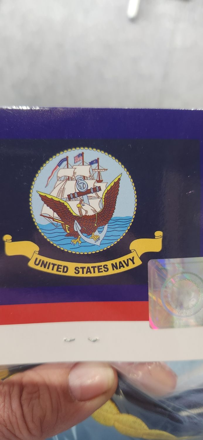 3X5 EMB NAVY W/SHIP 2 SIDE FLAG