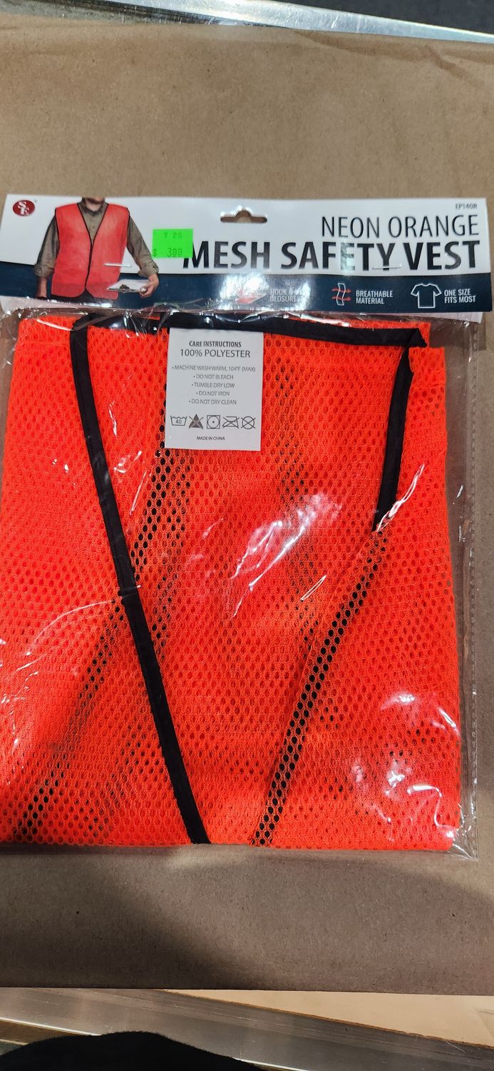 Neon Orange Mesh Safety Vest