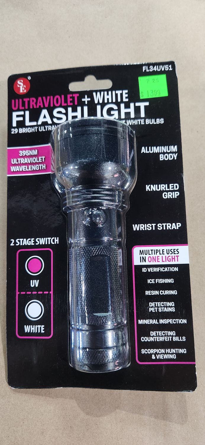 SE 6&quot;- 51LED UV BLACKLIGHT FLASHLIGHT