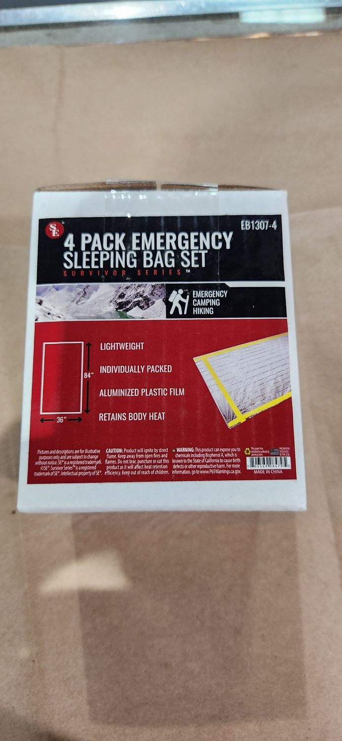 4 PACK EMERGENCY SLEEPING BAG SET