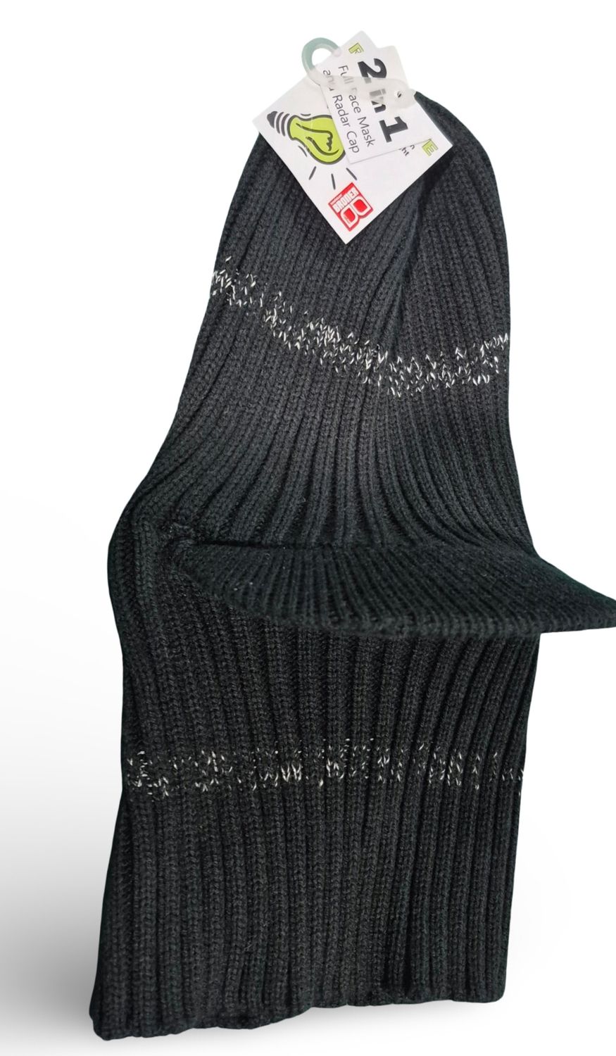 Broner Rib Knit 2 in 1 mask with Peak, black