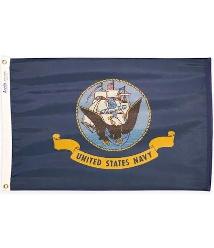 2x3 EMBROIDERED NAVY FLAG