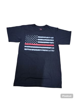 Rothco Black Thin Red Line Flag T-Shirt