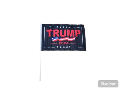 Trump 2024 Black 12x18 Stick Flag