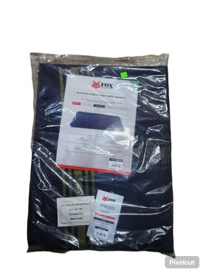 Fox Mustard Striped Navy Wool Blanket