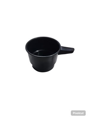 BLACK PLASTIC COFFEE CUP