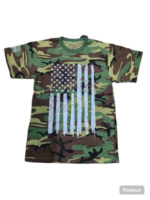 ROTHCO T-SHIRT US FLAG WOODLAND