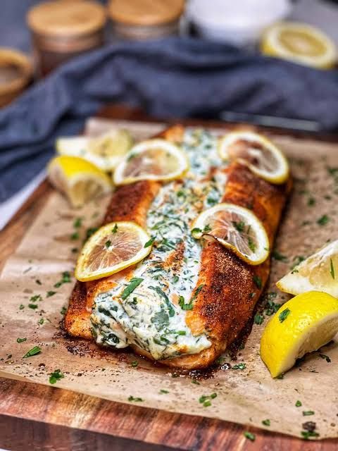 Monday, October 26th  - Parmesan stuffed Salmon