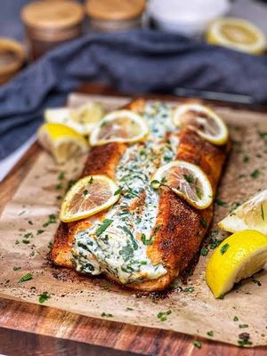Monday, October 26th  - Parmesan stuffed Salmon