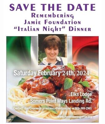 Remembering Jamie Italian Dinner Ticket 2/24/24 - Adult