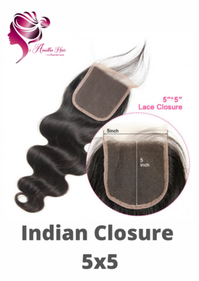 Indian Handmade Closure wavy ( 4x4 , 5x5 ) HD lace