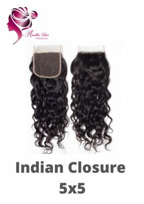 Indian Handmade Closure Curly ( 4x4 , 5x5 )