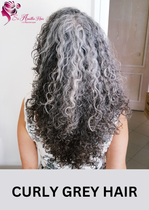 Indian  Grey curly Machine weft