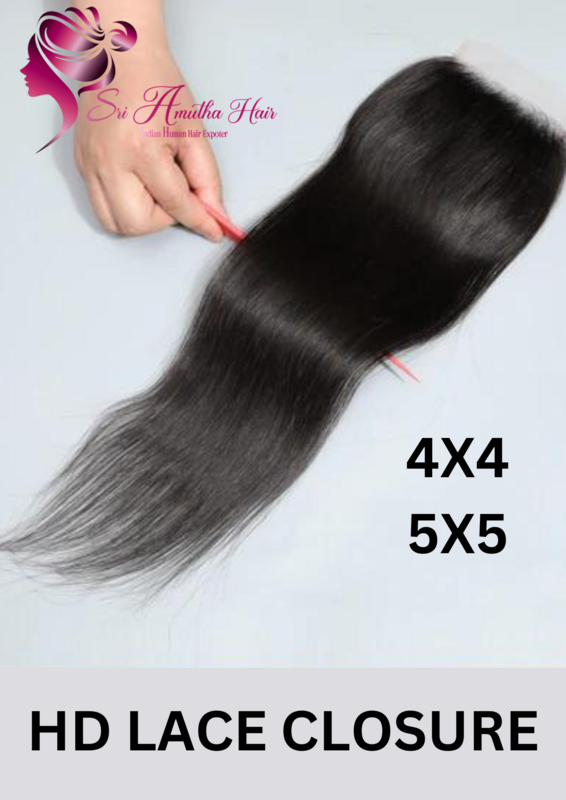 Indian Handmade Closure Curly ( 4x4 , 5x5 ) HD lace