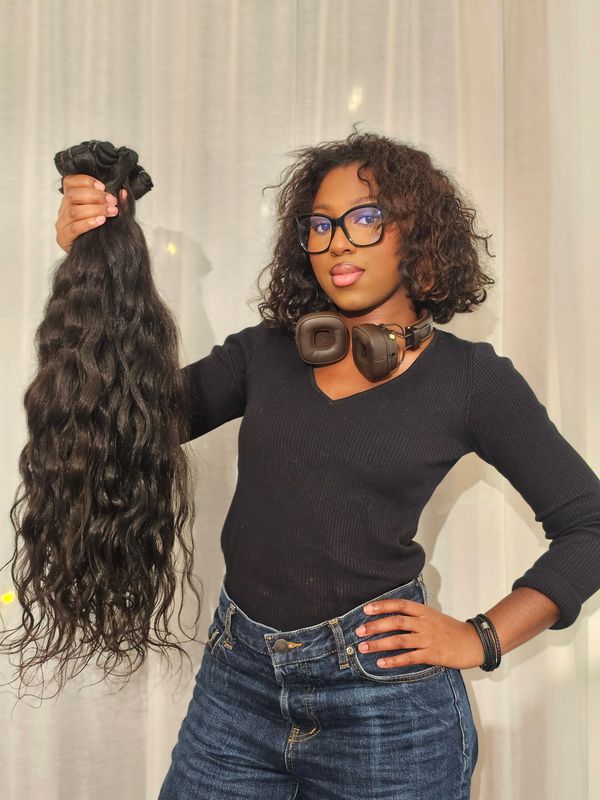 Raw Curly hair 3 Bundles &amp; 1 closure combo