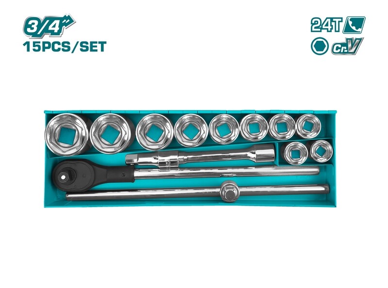 Total 15PCS 3/4&quot; DR Socket set- THT341151