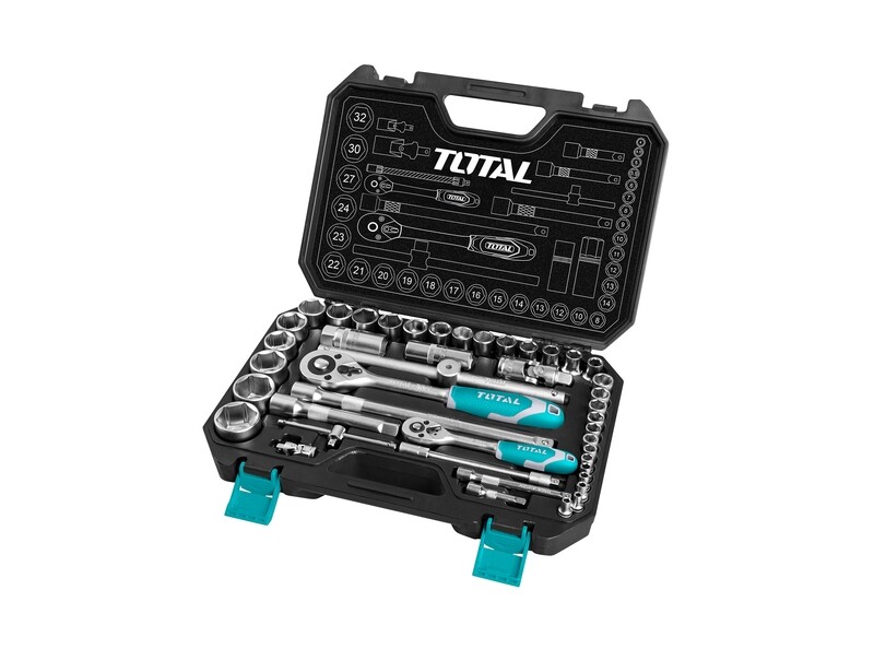 Total 44 Pcs 1/4&quot;+1/2&quot; Socket Set- THT421441
