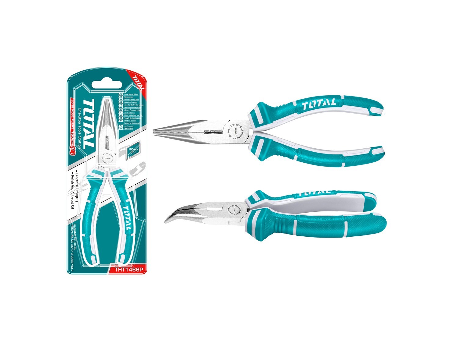 Total 6&quot; Bent Nose Pliers- THT1466P