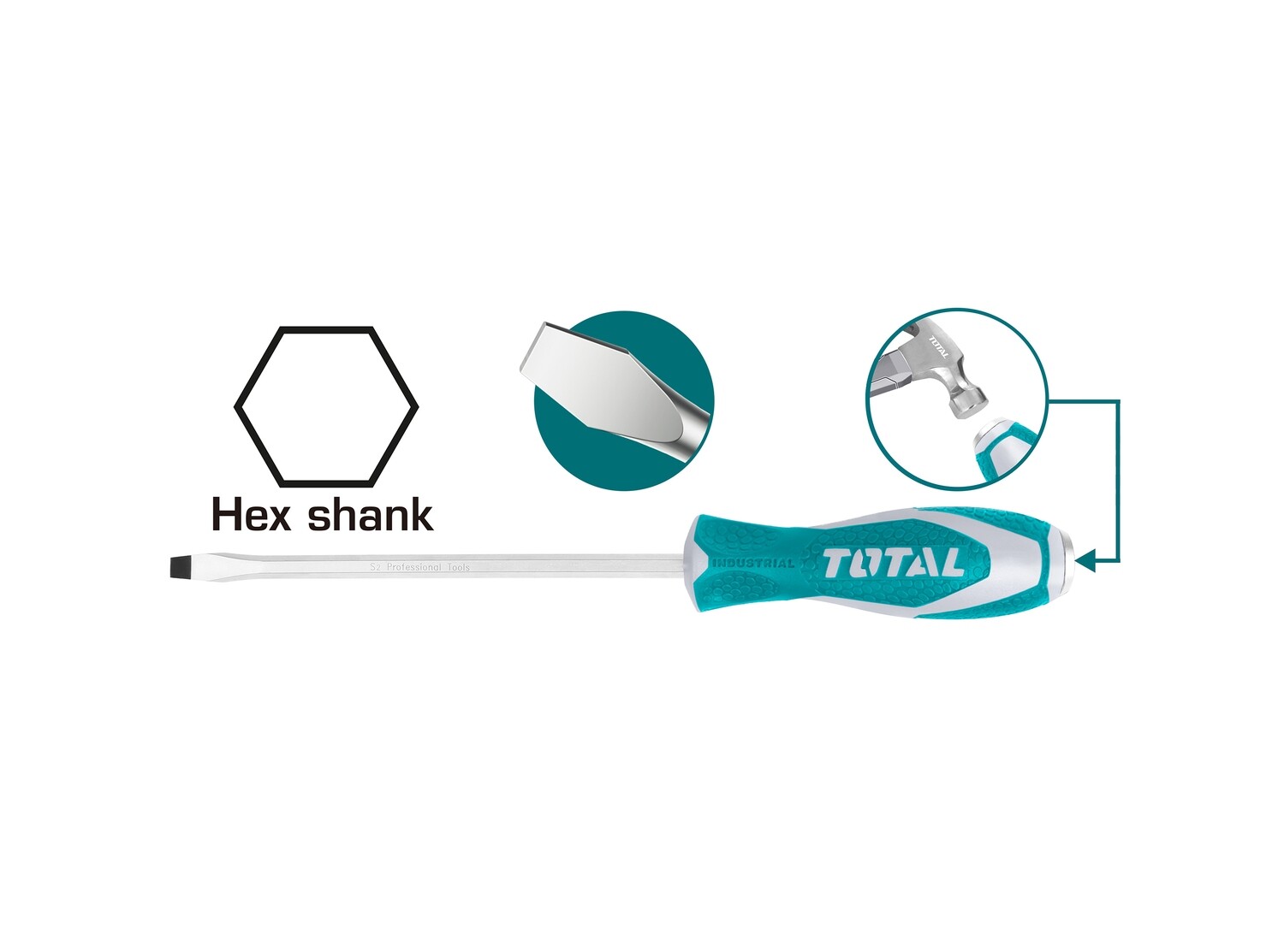 Total Slotted Go-Through Screwdriver- THTGTS6150