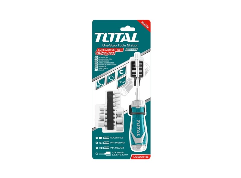 Total 15 in 1 Ratchet Screwdriver Set- TACSD30156