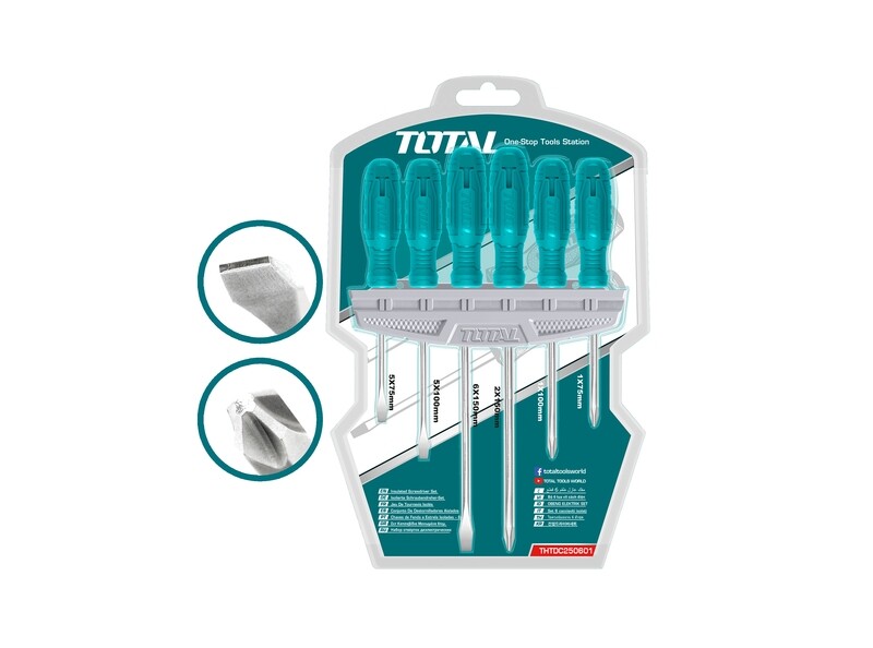 Total 6 Pcs Screw Driver Set- THTDC250601