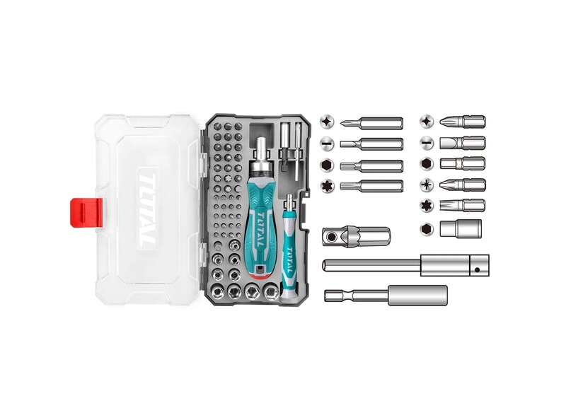 Total 55 Pcs Screw Driver Bit Set- TACSD30556