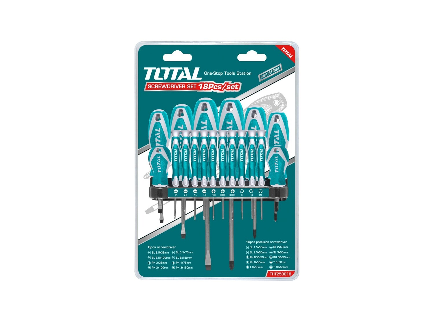 Total 18PCS Cr.V Screwdriver &amp; Precision Crewdriver Set- THT250618