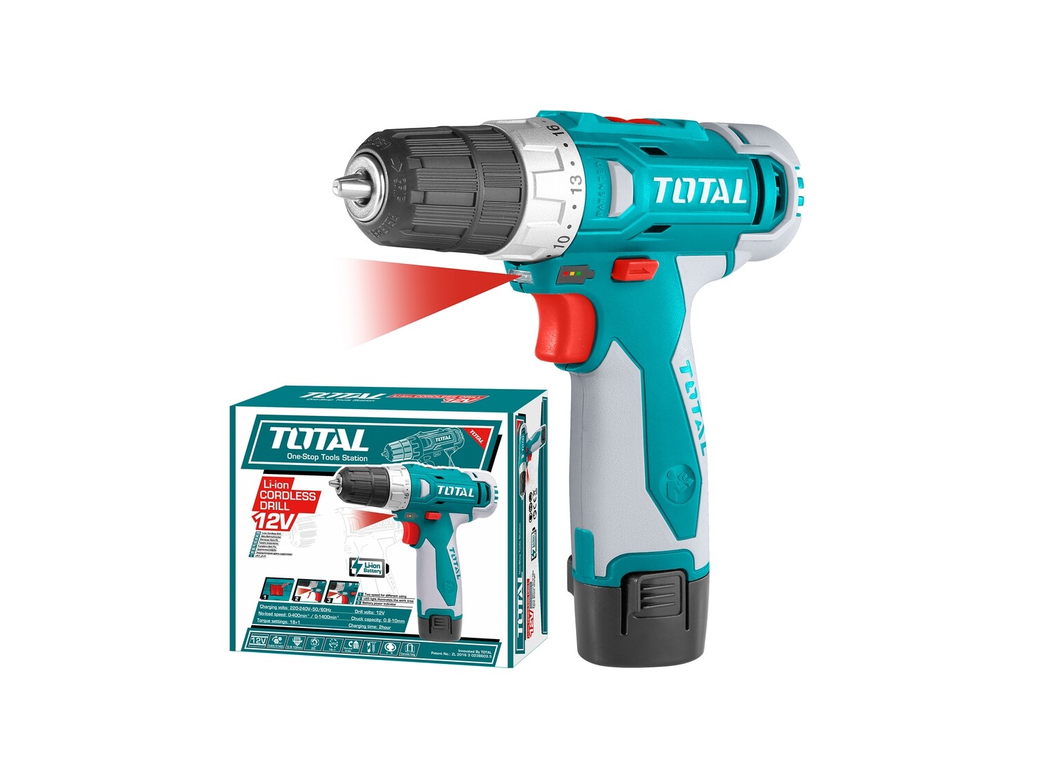 Total Cordless Drill 12V 20NM- TDLI228120-1