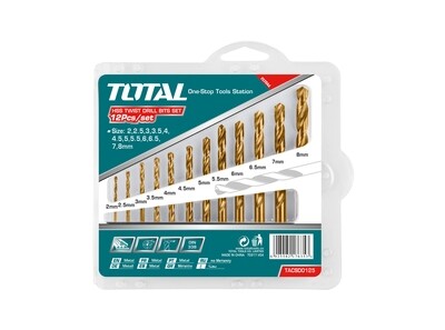 Total 12PCS HSS Twist Dril Bits Set- TACSD0125