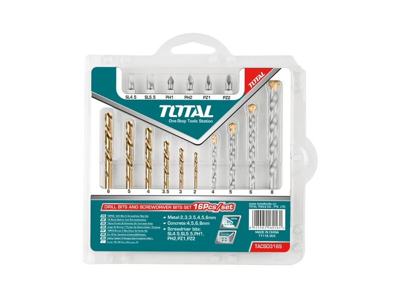 Total 16PCS Drill &amp; Screwdriver Bits Set- TACSD3165