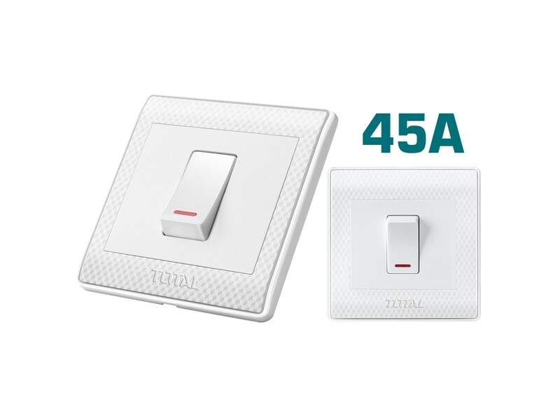 Total 1 Gang Electric 45A 1 Way Switch- THESSH01452
